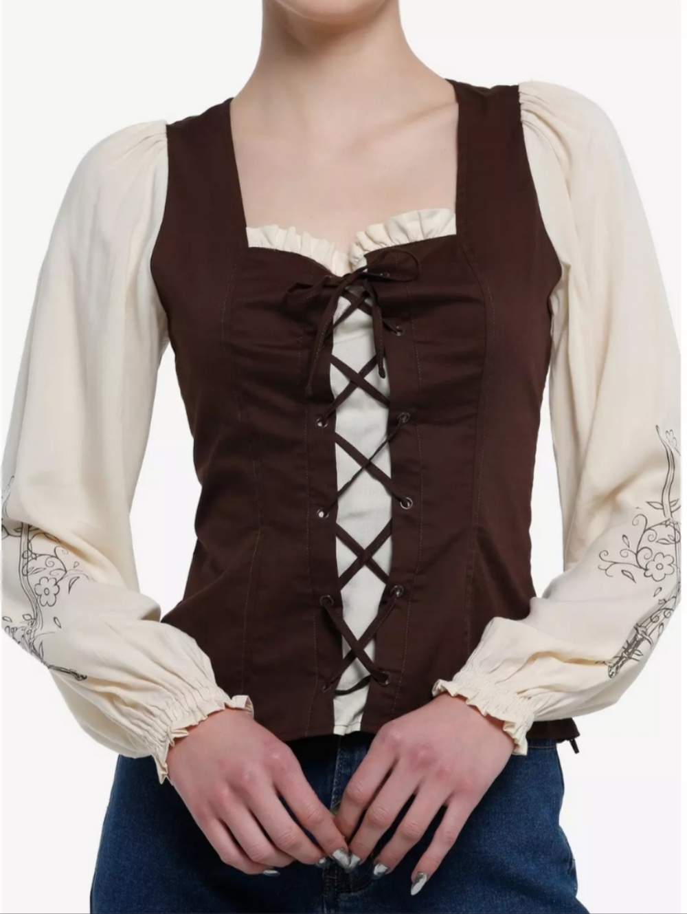 The Lord Of The Rings Eowyn Lace-Up Long-Sleeve Top Her Universe Exclusive